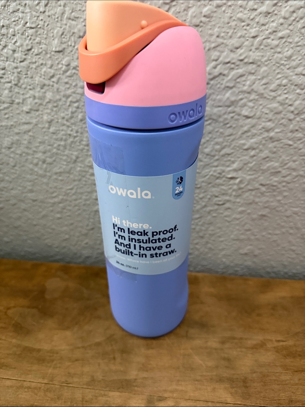 Owala Insulated Straw Bottle in Lavender, Pink & Peach 24oz NEW
